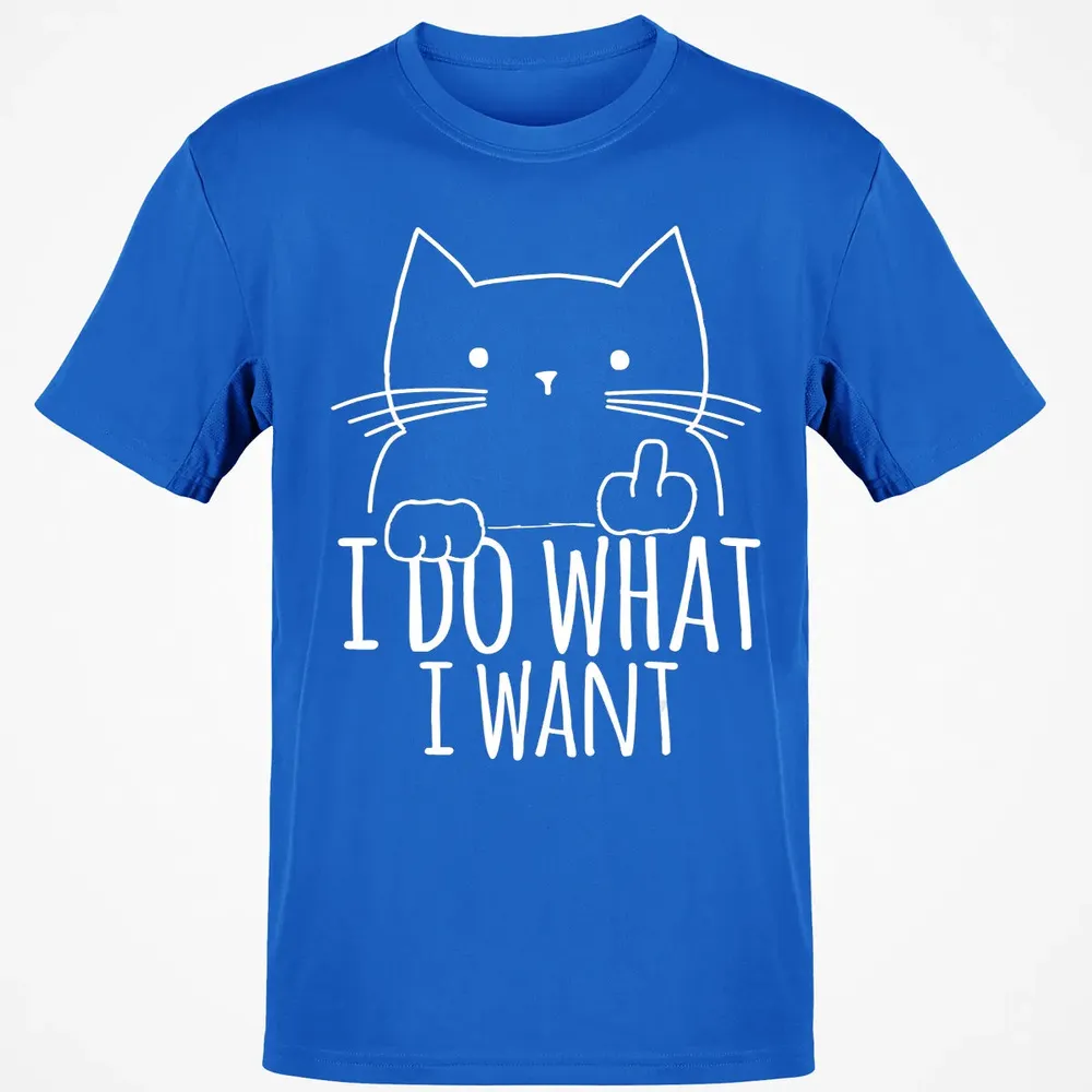 I Do What I Want Cat With Middle Finger Classic Unisex T-Shirt - 12