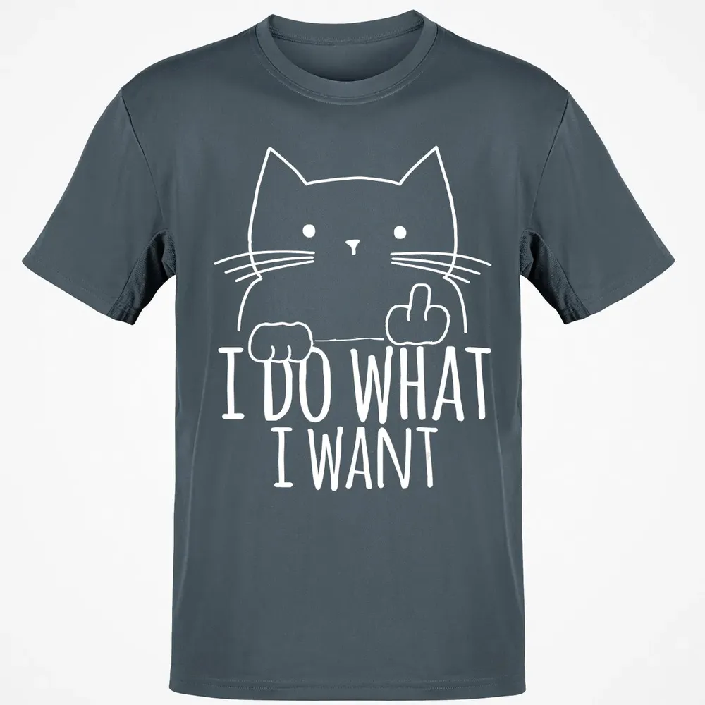 I Do What I Want Cat With Middle Finger Classic Unisex T-Shirt - 4