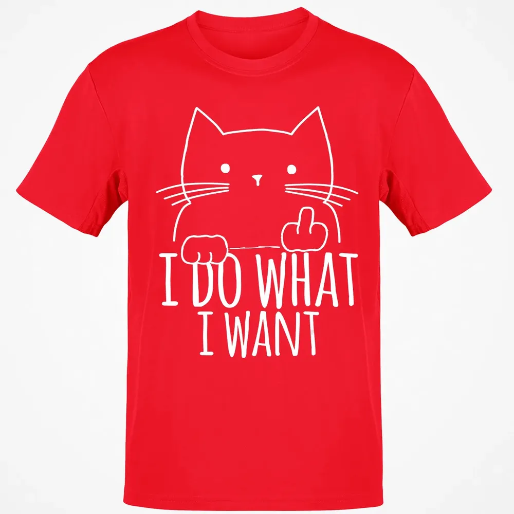 I Do What I Want Cat With Middle Finger Classic Unisex T-Shirt - 11