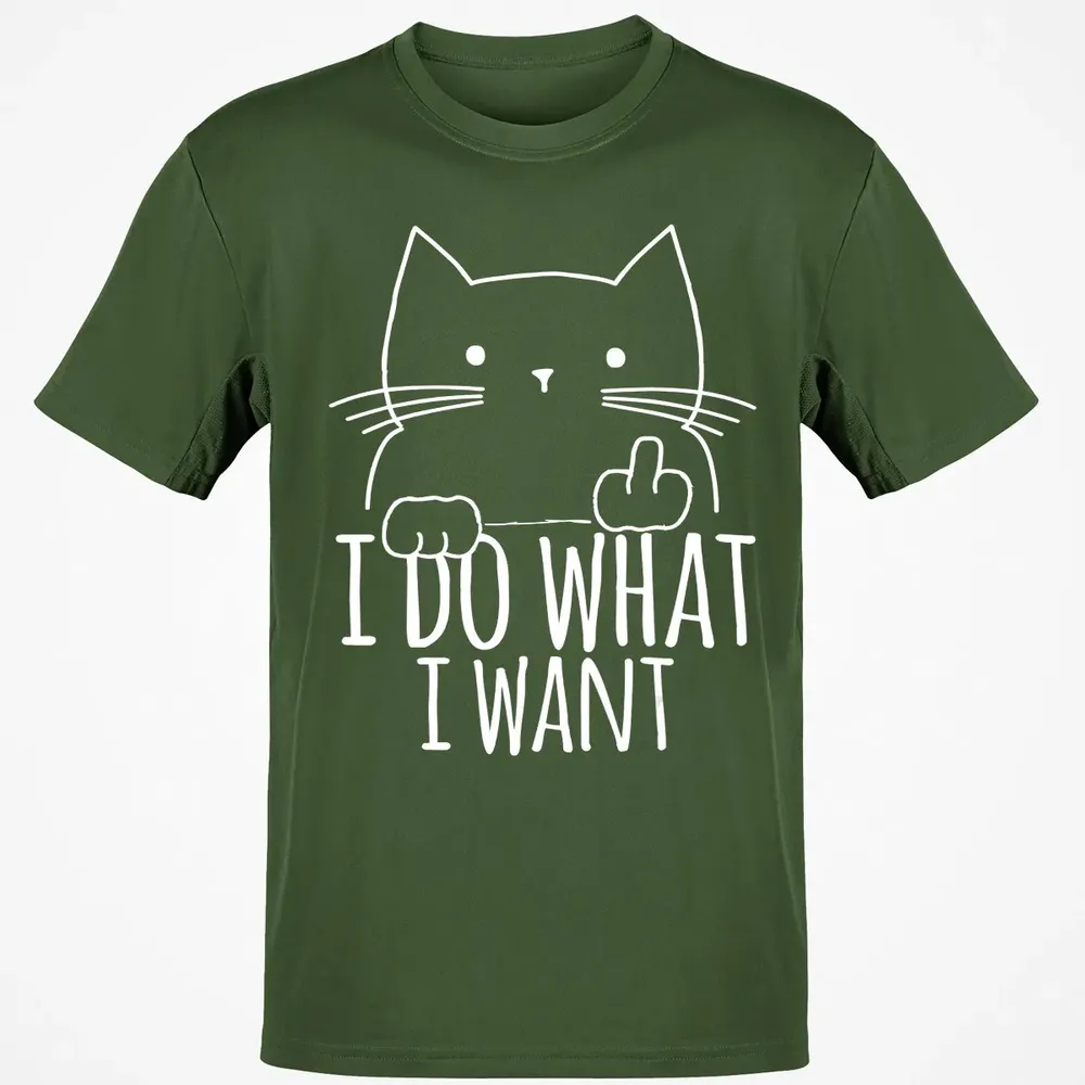 I Do What I Want Cat With Middle Finger Classic Unisex T-Shirt - 7