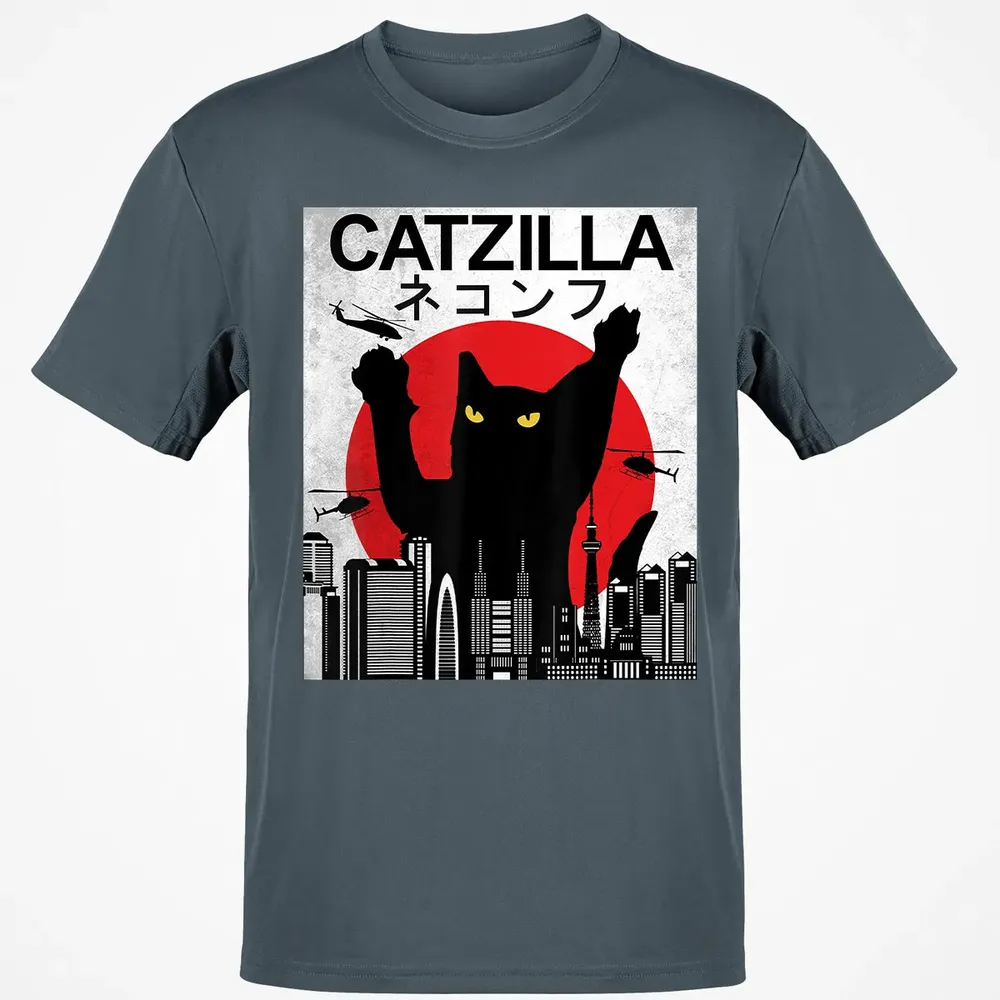Vintage Catzilla   Japanese Cat Style   Retro Sunset Kitten Classic Unisex T-Shirt - 4