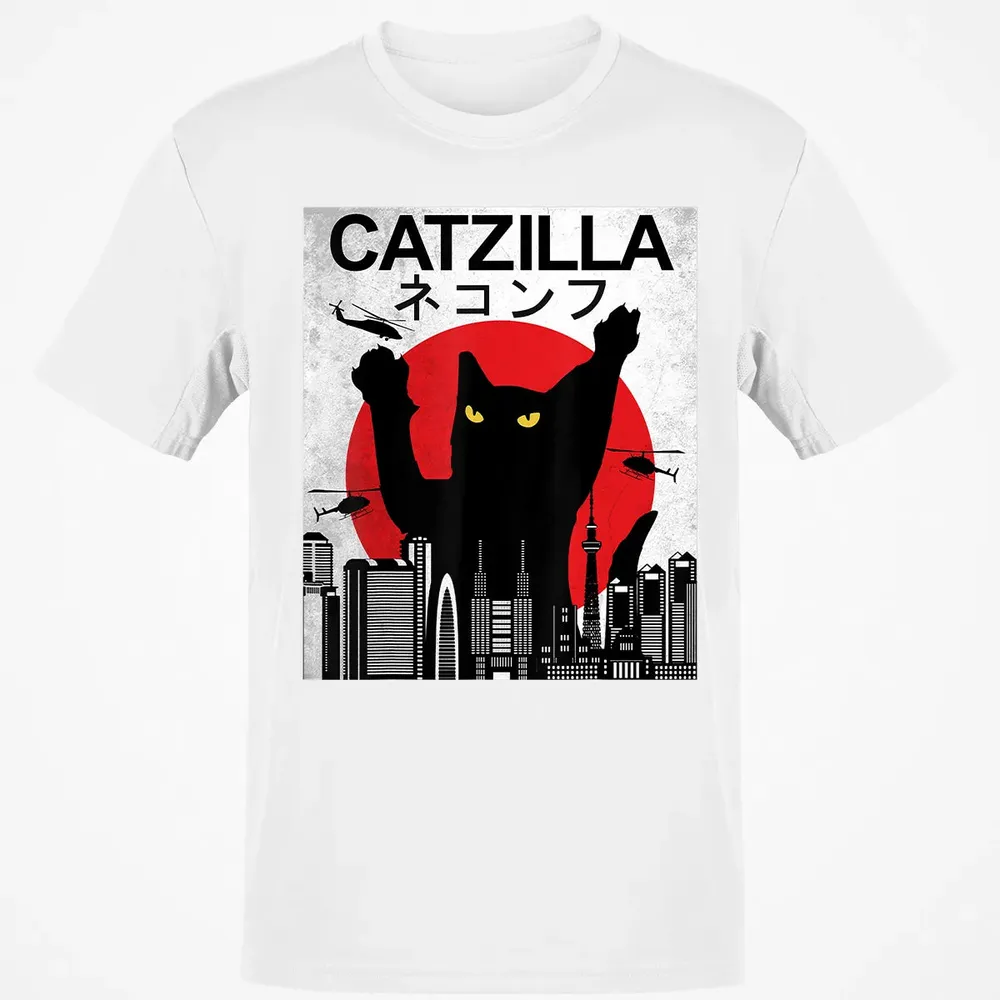 Vintage Catzilla   Japanese Cat Style   Retro Sunset Kitten Classic Unisex T-Shirt - 13