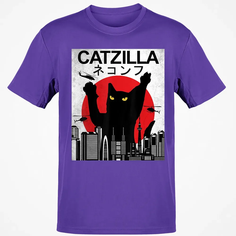 Vintage Catzilla   Japanese Cat Style   Retro Sunset Kitten Classic Unisex T-Shirt - 10