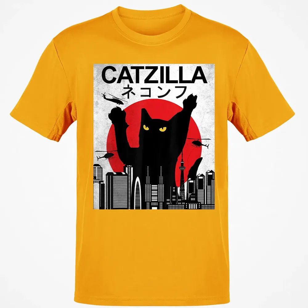 Vintage Catzilla   Japanese Cat Style   Retro Sunset Kitten Classic Unisex T-Shirt - 5