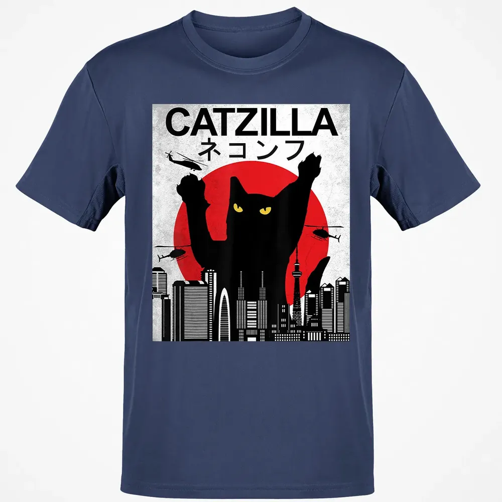 Vintage Catzilla   Japanese Cat Style   Retro Sunset Kitten Classic Unisex T-Shirt - 8