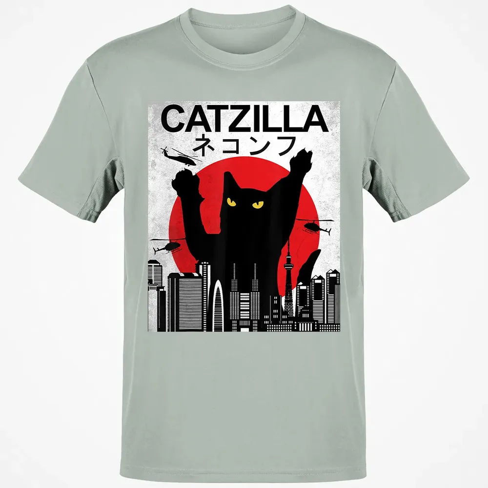 Vintage Catzilla   Japanese Cat Style   Retro Sunset Kitten Classic Unisex T-Shirt - 3
