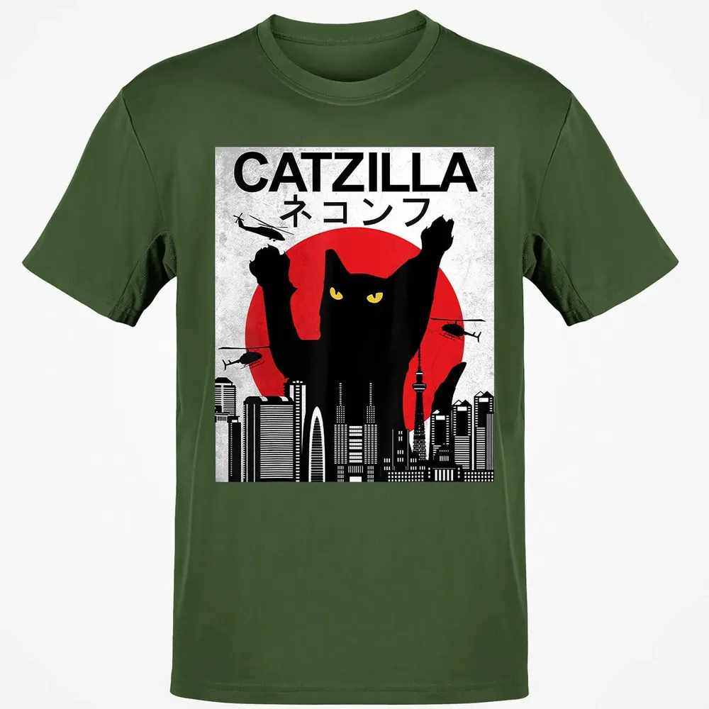 Vintage Catzilla   Japanese Cat Style   Retro Sunset Kitten Classic Unisex T-Shirt - 7
