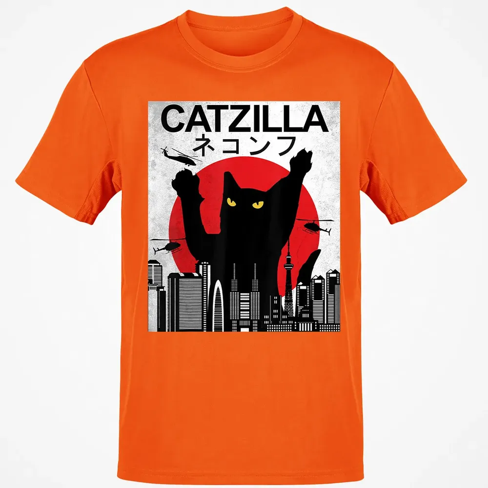 Vintage Catzilla   Japanese Cat Style   Retro Sunset Kitten Classic Unisex T-Shirt - 9