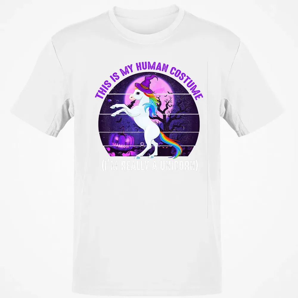 This is My Human Costume Funny Unicorn Halloween Classic Unisex T-Shirt - 13