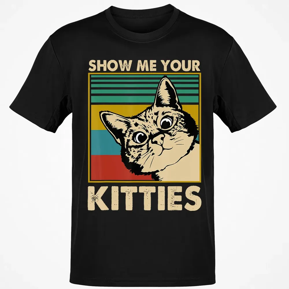 Show me Your Kitties Cat lover Retro Vintage Gift Classic Unisex T-Shirt - 2