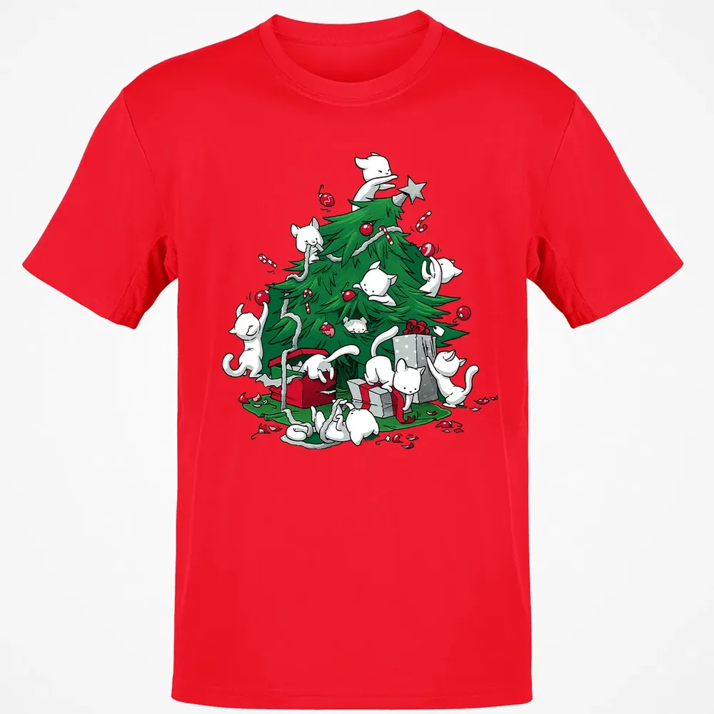 Cat and Christmas Tree Classic Unisex T-Shirt - 11