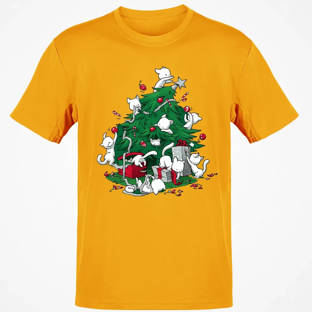 Cat and Christmas Tree Classic Unisex T-Shirt - 5