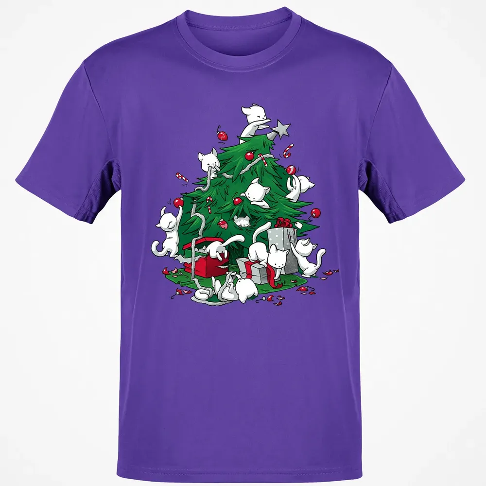 Cat and Christmas Tree Classic Unisex T-Shirt - 10