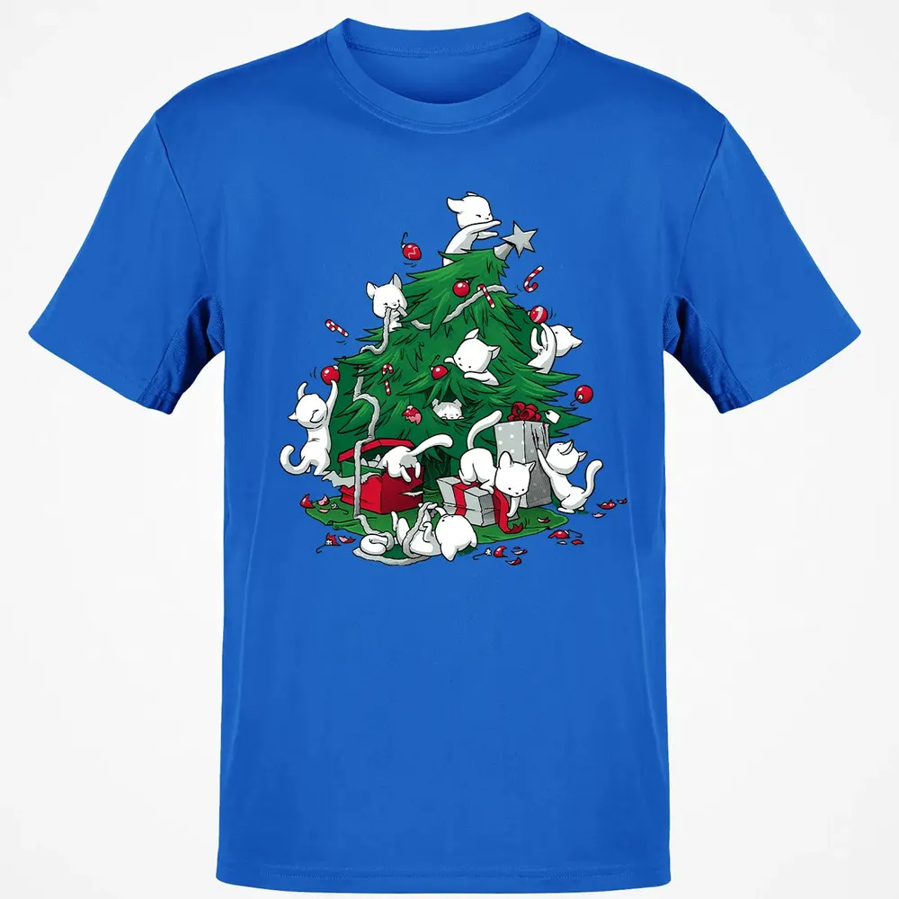 Cat and Christmas Tree Classic Unisex T-Shirt - 12