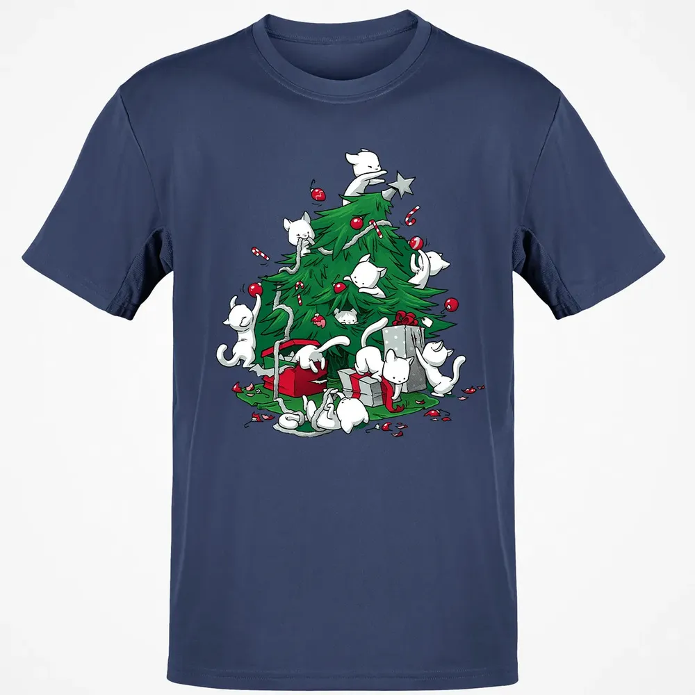 Cat and Christmas Tree Classic Unisex T-Shirt - 8