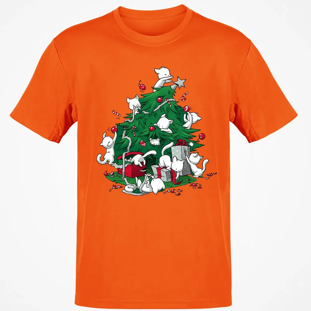 Cat and Christmas Tree Classic Unisex T-Shirt - 9