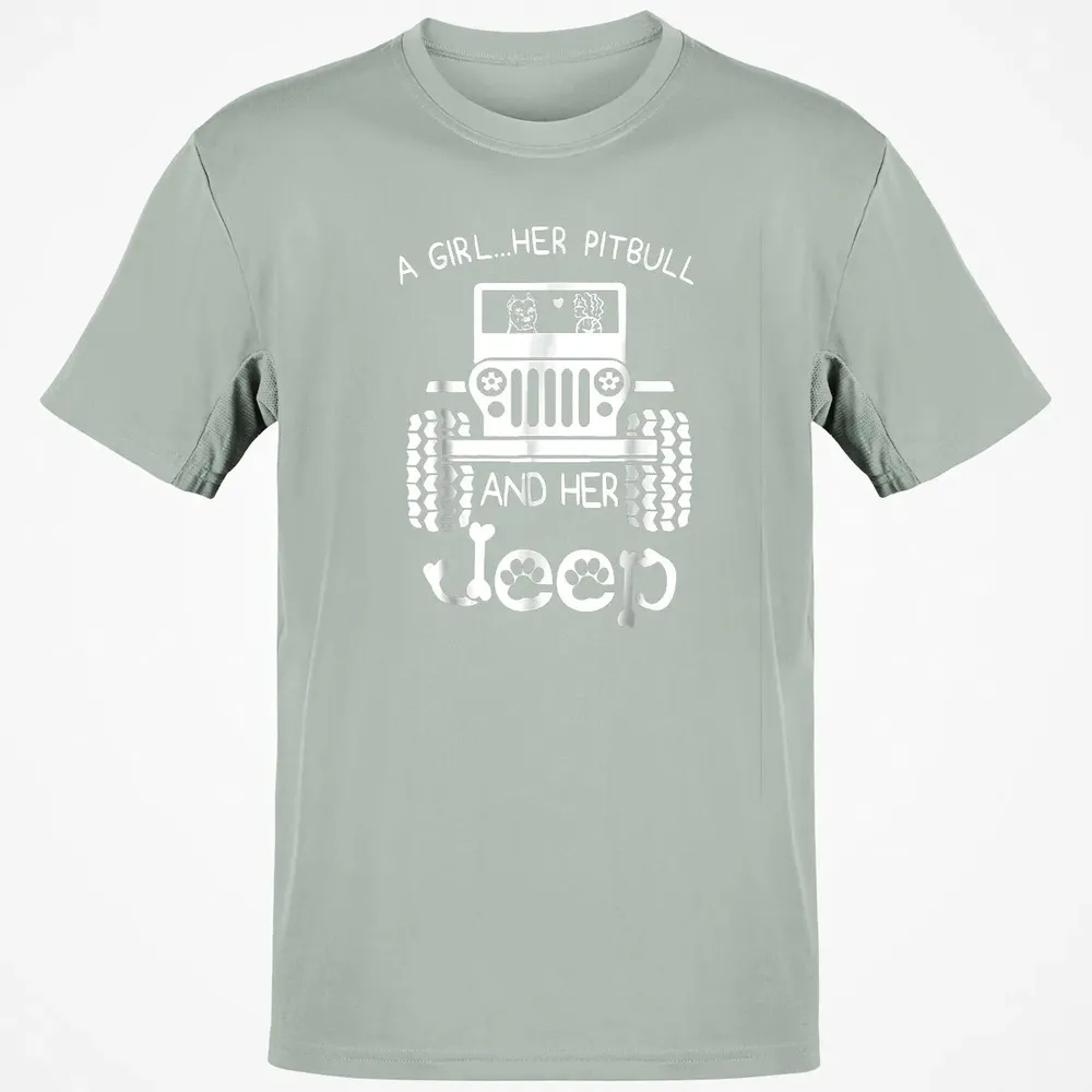 A girl Her Pitbull and her Jeep  Jeep Girl Gift Classic Unisex T-Shirt - 3