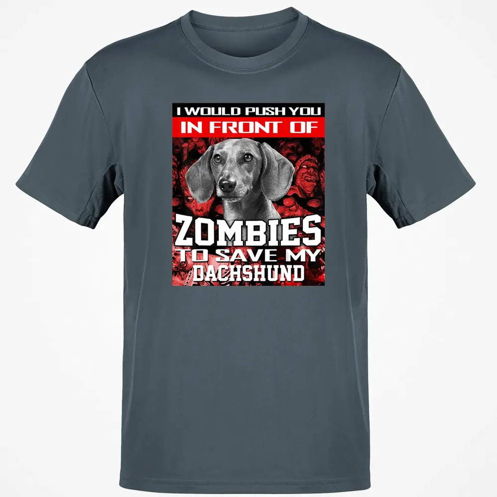 In Front Of Zombies To Save My Dachshund Halloween Saying Classic Unisex T-Shirt - 4
