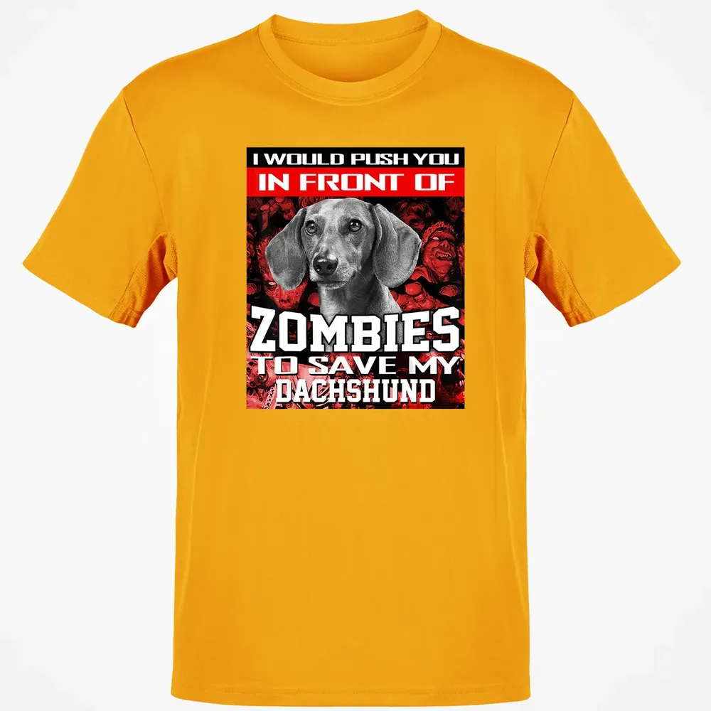 In Front Of Zombies To Save My Dachshund Halloween Saying Classic Unisex T-Shirt - 5