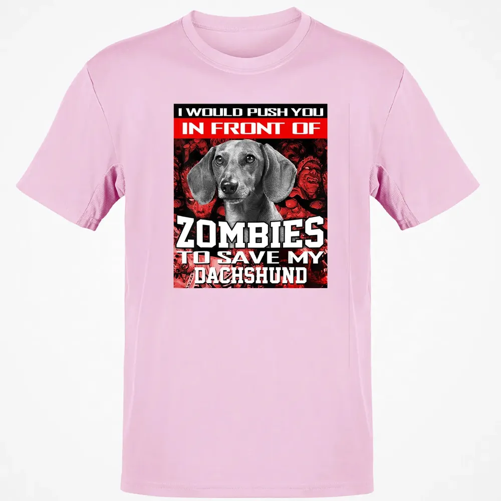 In Front Of Zombies To Save My Dachshund Halloween Saying Classic Unisex T-Shirt - 6