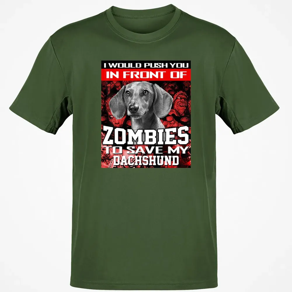 In Front Of Zombies To Save My Dachshund Halloween Saying Classic Unisex T-Shirt - 7