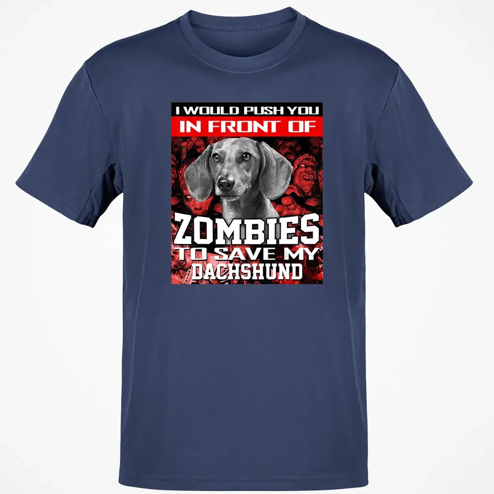 In Front Of Zombies To Save My Dachshund Halloween Saying Classic Unisex T-Shirt - 8