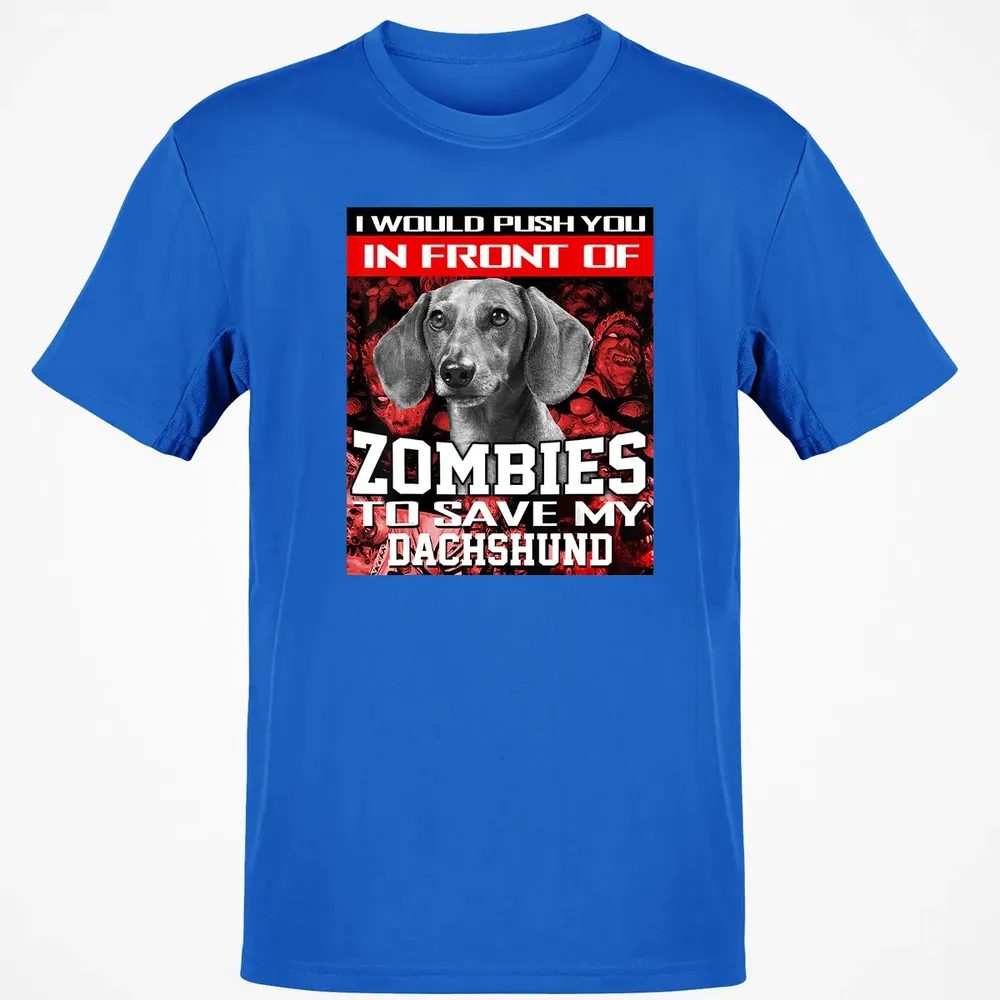 In Front Of Zombies To Save My Dachshund Halloween Saying Classic Unisex T-Shirt - 12
