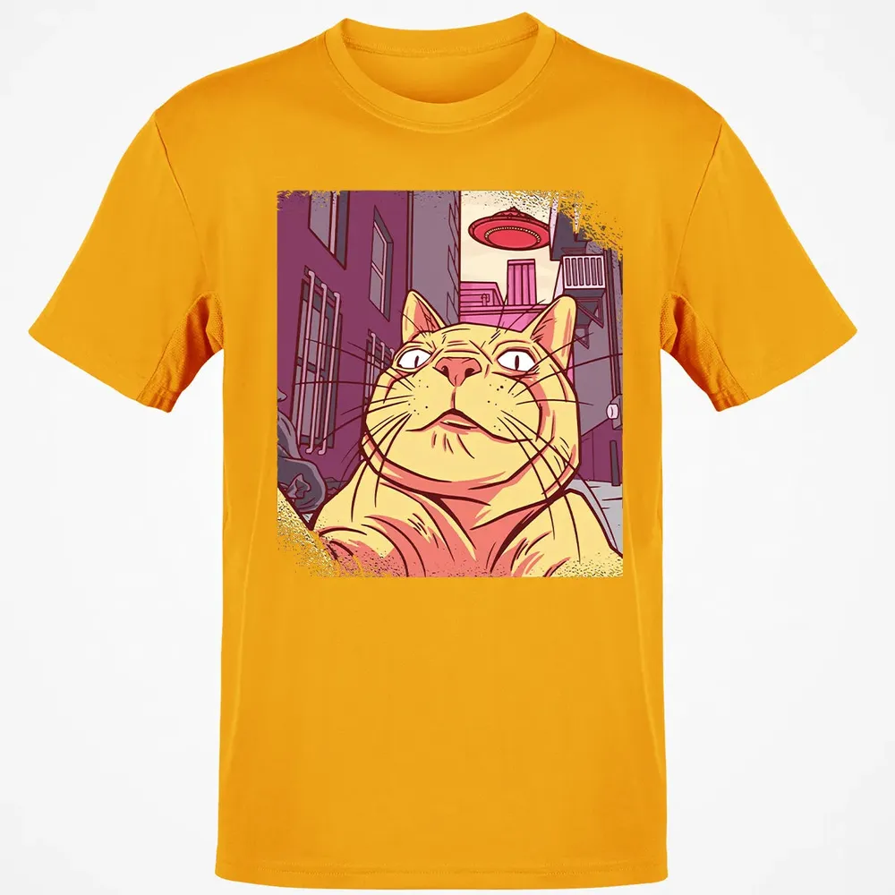 Cat Selfie With UFO Classic Unisex T-Shirt - 5