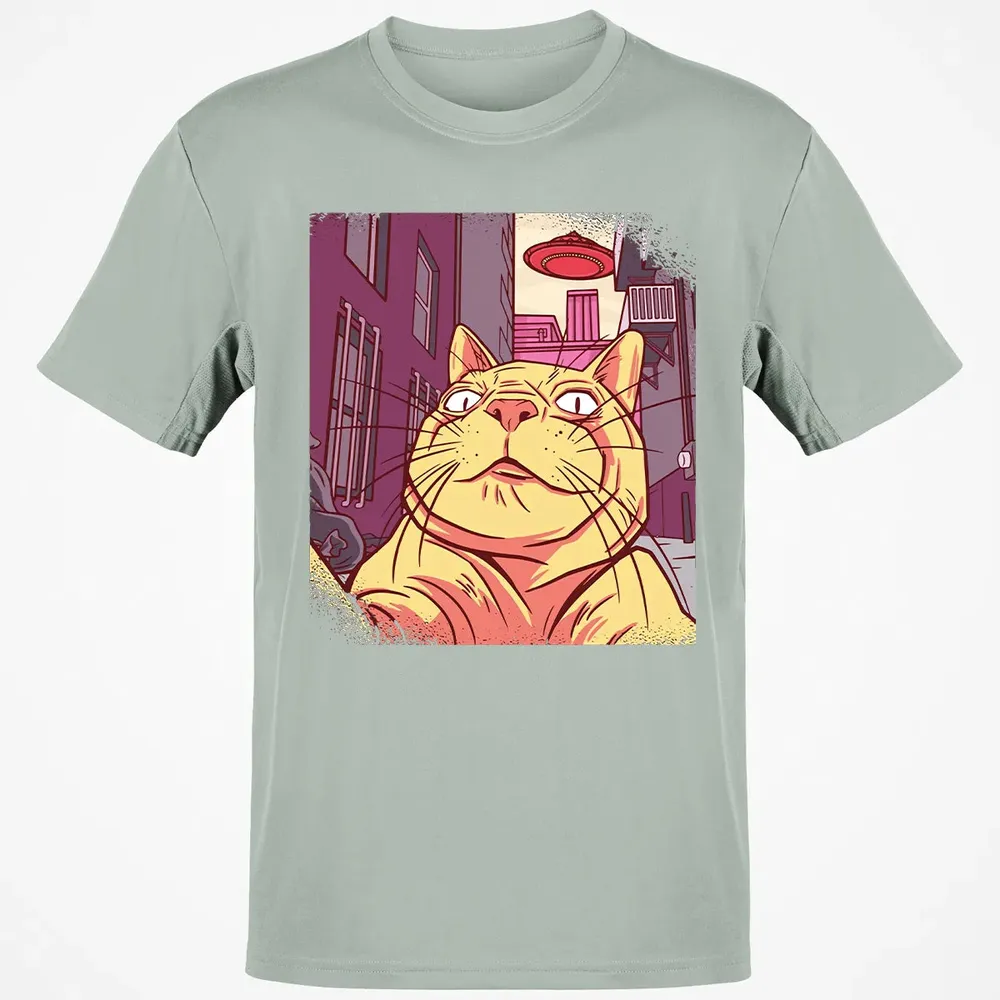 Cat Selfie With UFO Classic Unisex T-Shirt - 3