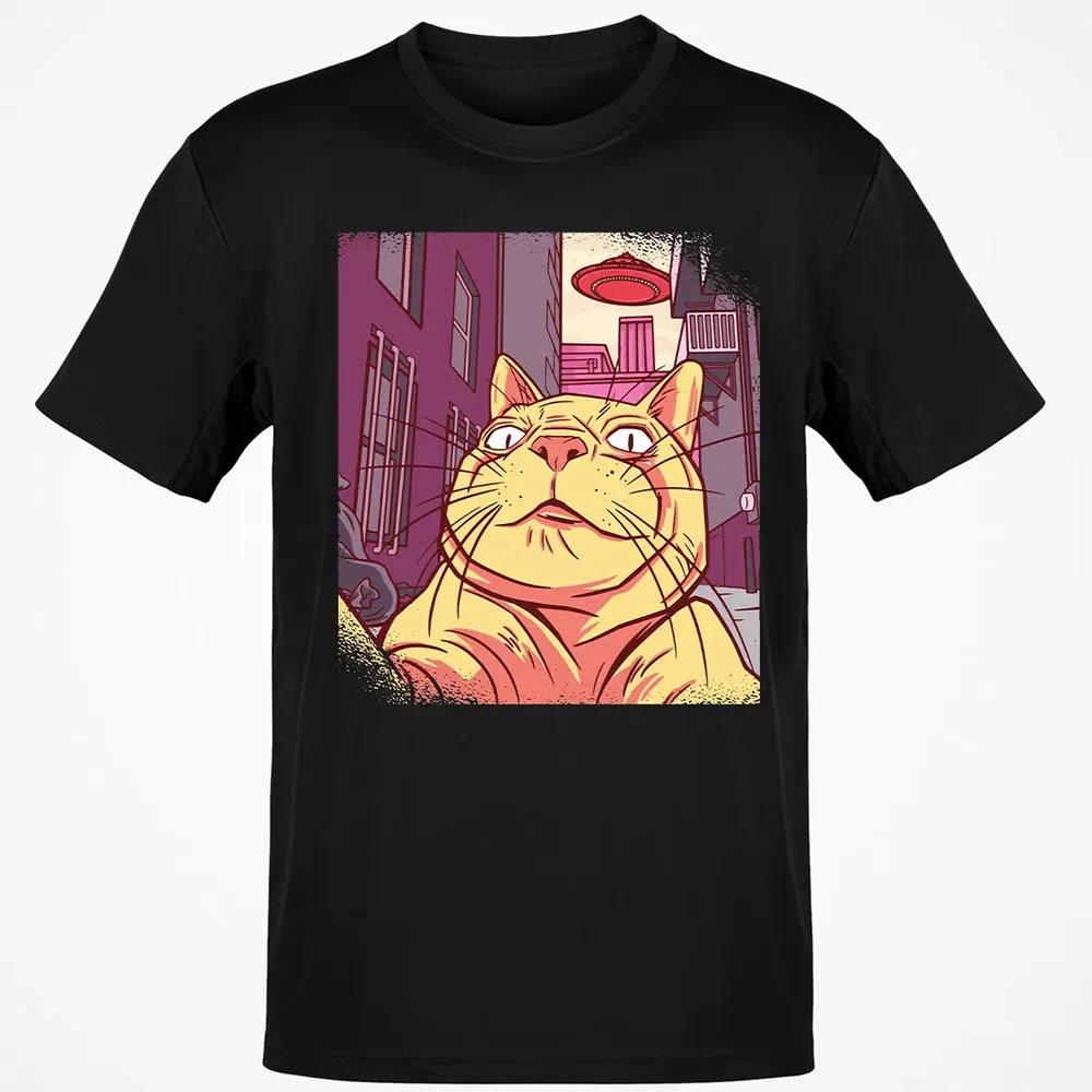 Cat Selfie With UFO Classic Unisex T-Shirt - 2