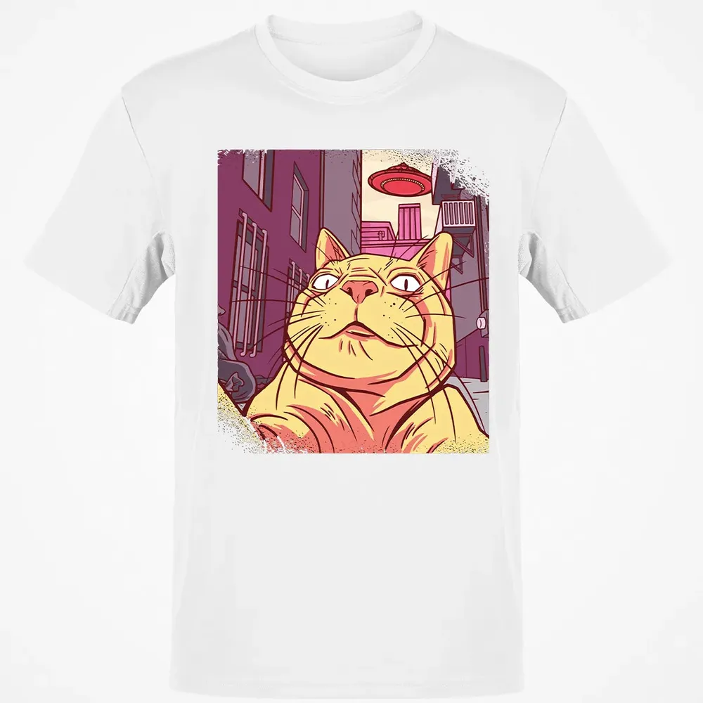 Cat Selfie With UFO Classic Unisex T-Shirt - 13