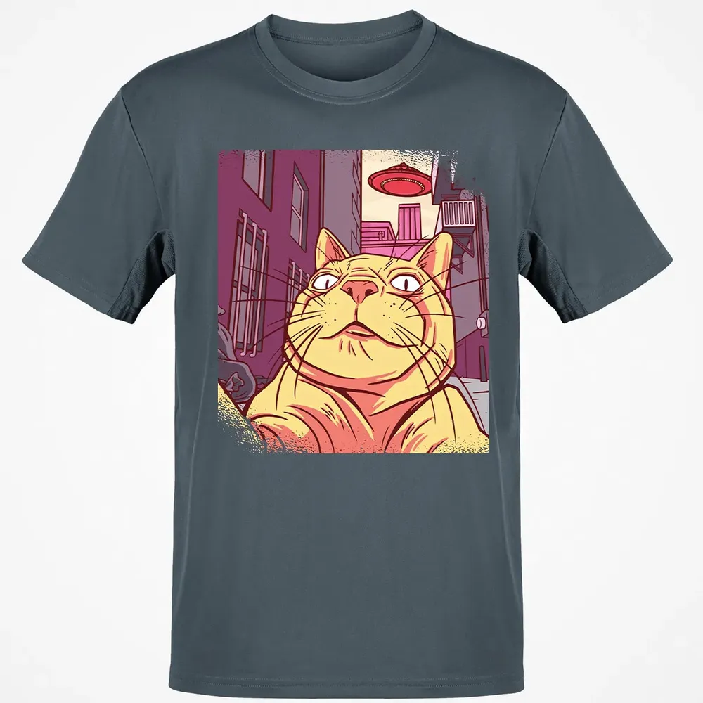 Cat Selfie With UFO Classic Unisex T-Shirt - 4