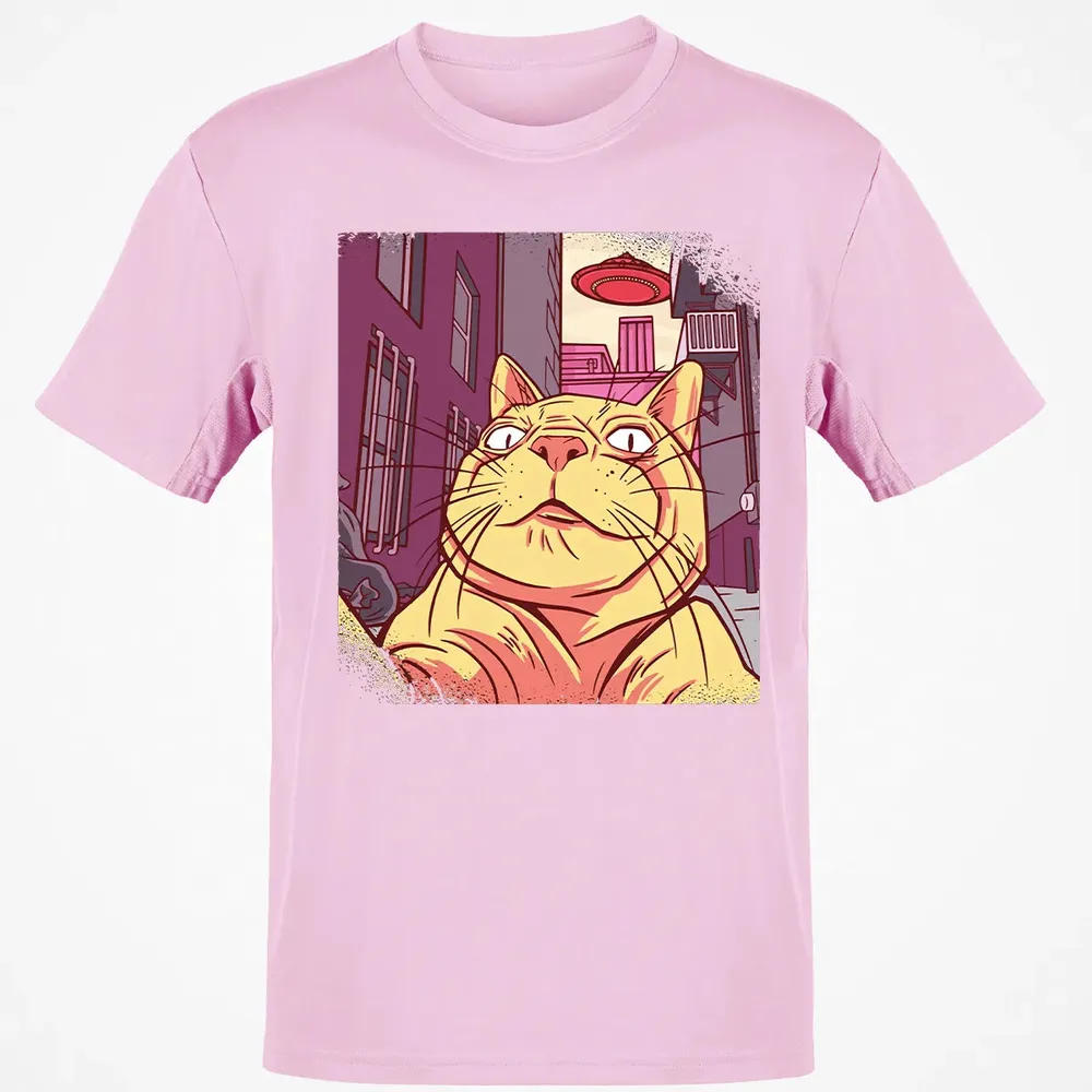 Cat Selfie With UFO Classic Unisex T-Shirt - 6