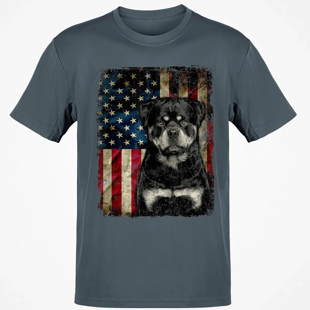 Rottweiler Dog 4th of July American Flag patriotic Gift Classic Unisex T-Shirt - 4