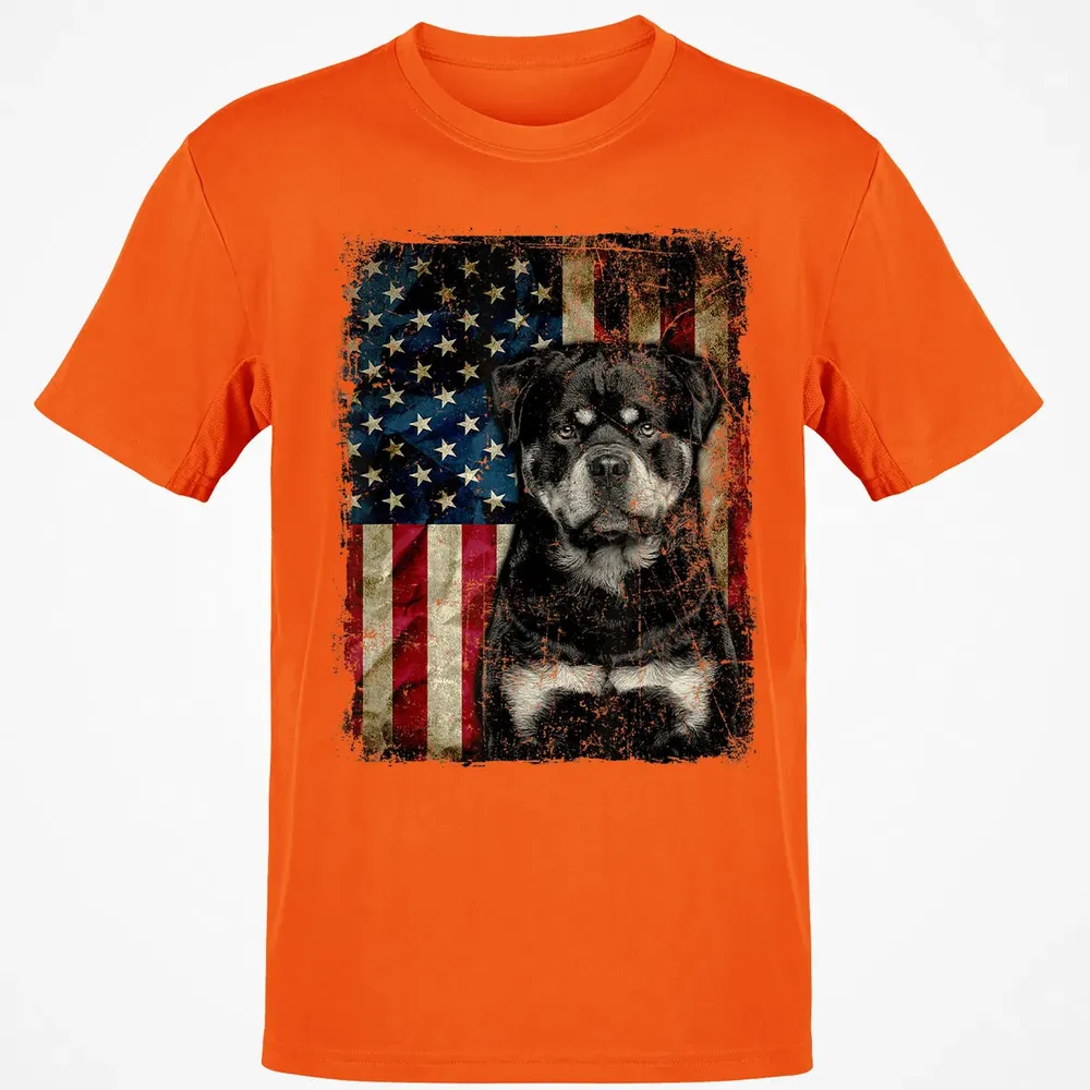 Rottweiler Dog 4th of July American Flag patriotic Gift Classic Unisex T-Shirt - 9