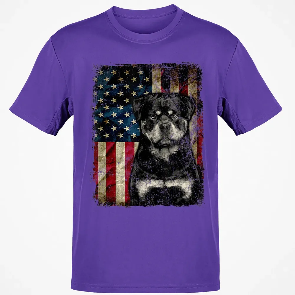 Rottweiler Dog 4th of July American Flag patriotic Gift Classic Unisex T-Shirt - 10