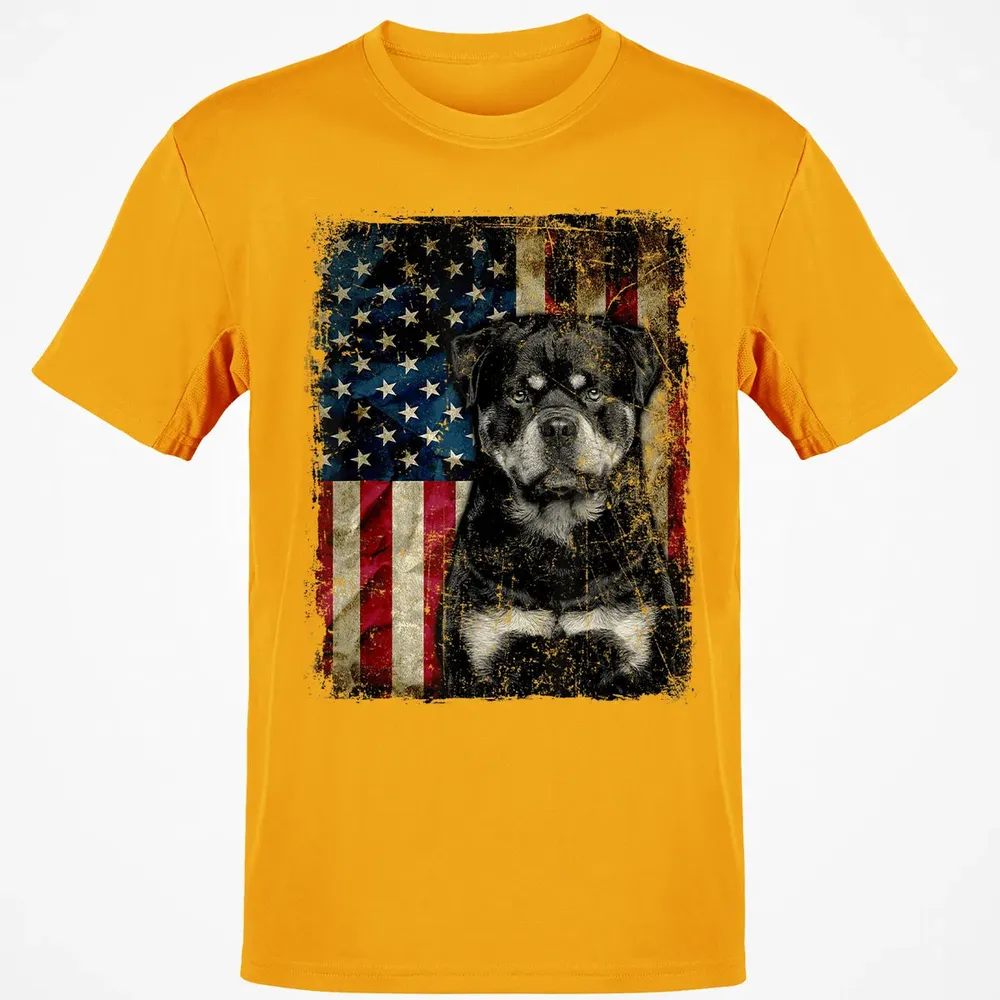 Rottweiler Dog 4th of July American Flag patriotic Gift Classic Unisex T-Shirt - 5