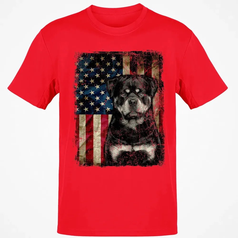 Rottweiler Dog 4th of July American Flag patriotic Gift Classic Unisex T-Shirt - 11