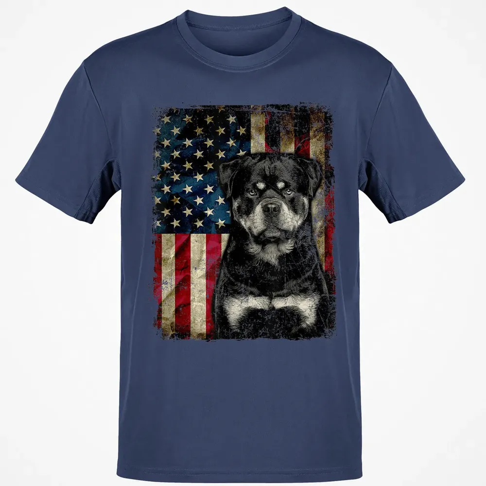 Rottweiler Dog 4th of July American Flag patriotic Gift Classic Unisex T-Shirt - 8