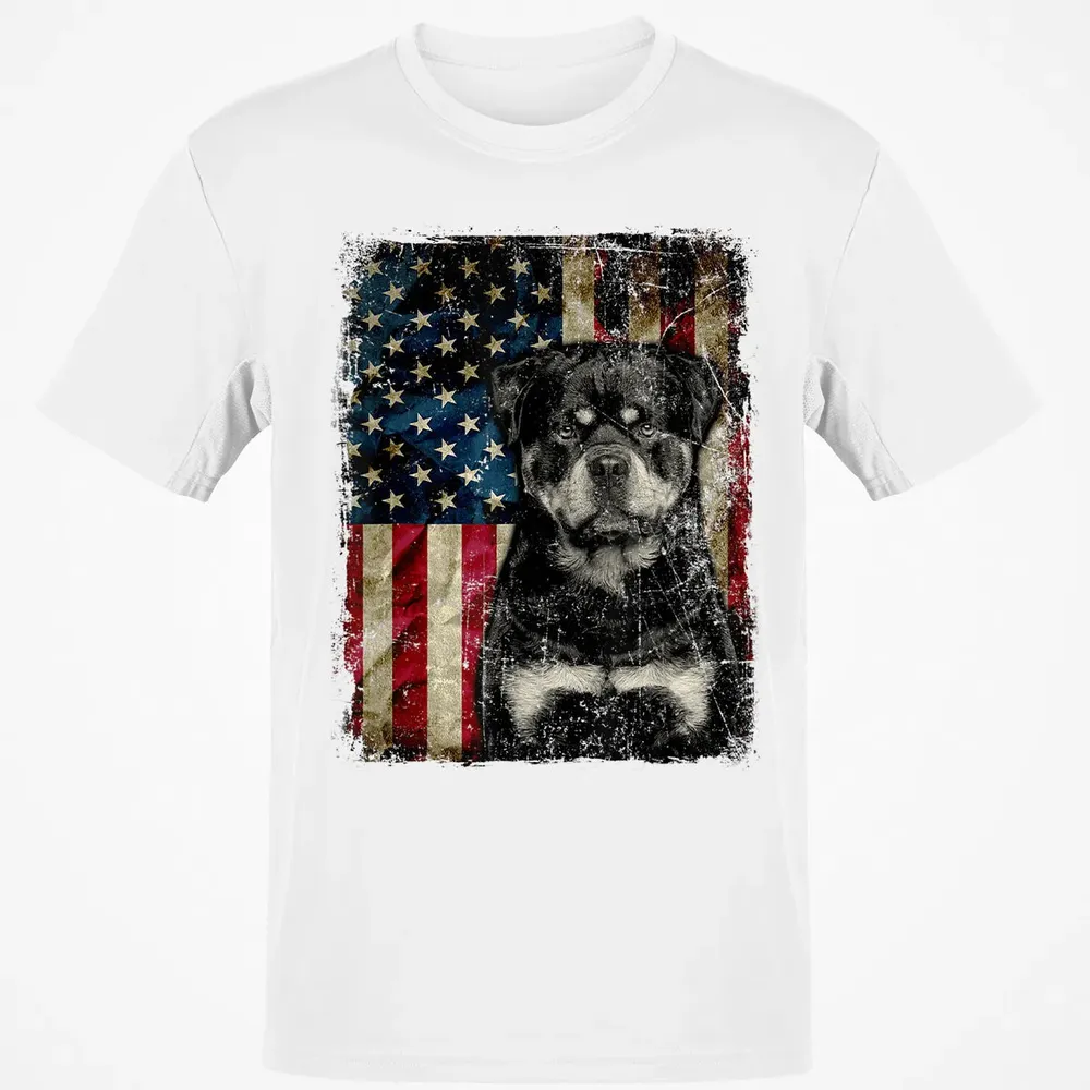Rottweiler Dog 4th of July American Flag patriotic Gift Classic Unisex T-Shirt - 13