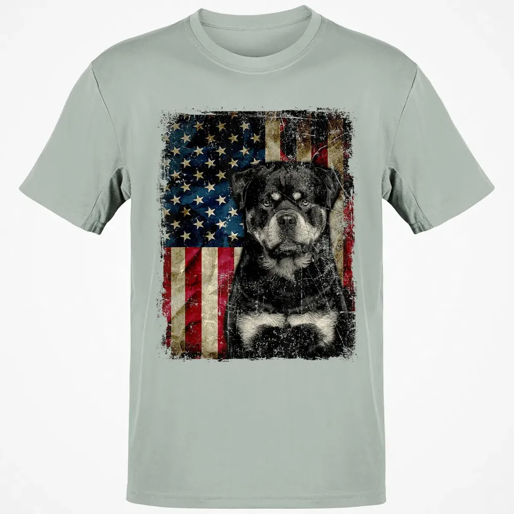 Rottweiler Dog 4th of July American Flag patriotic Gift Classic Unisex T-Shirt - 3