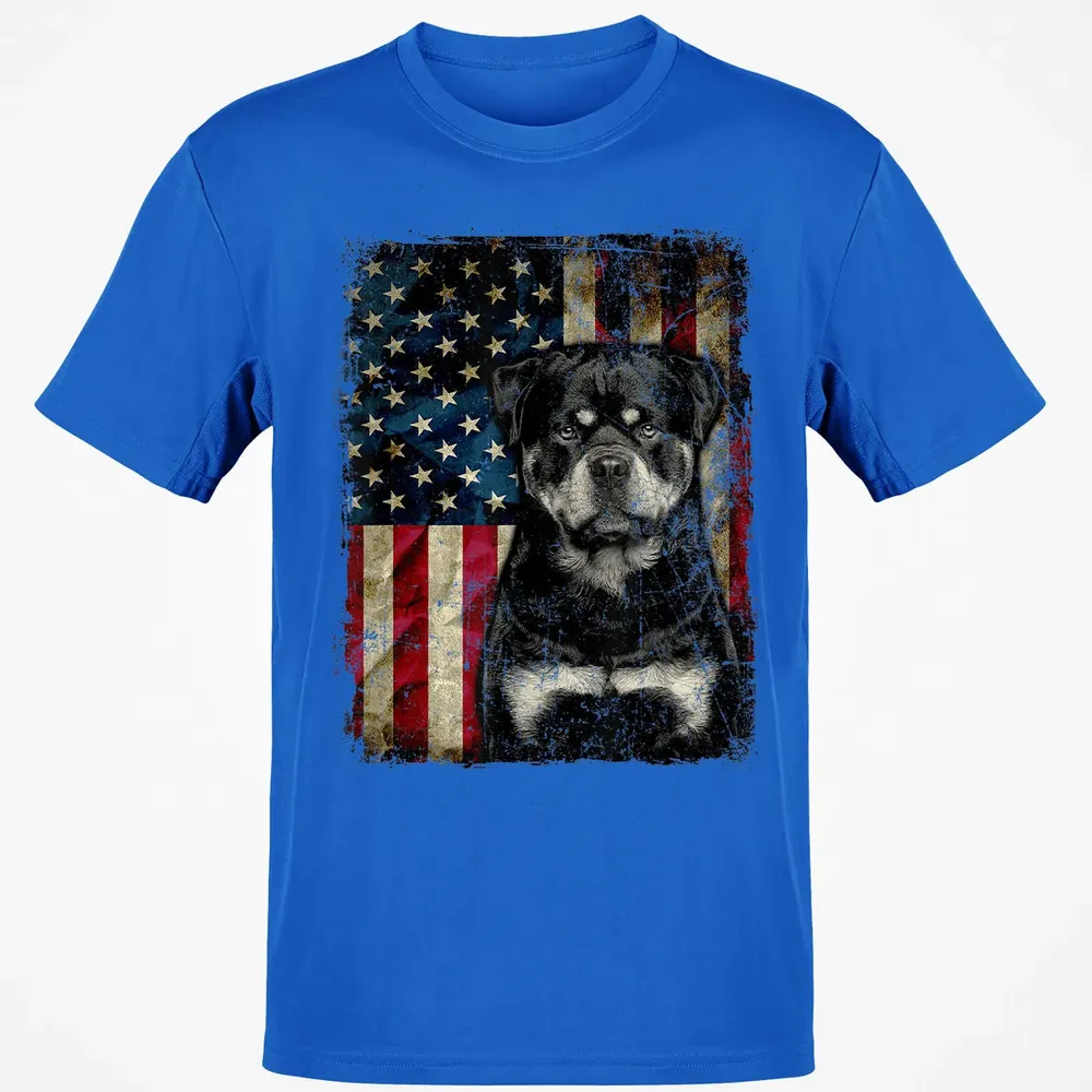 Rottweiler Dog 4th of July American Flag patriotic Gift Classic Unisex T-Shirt - 12