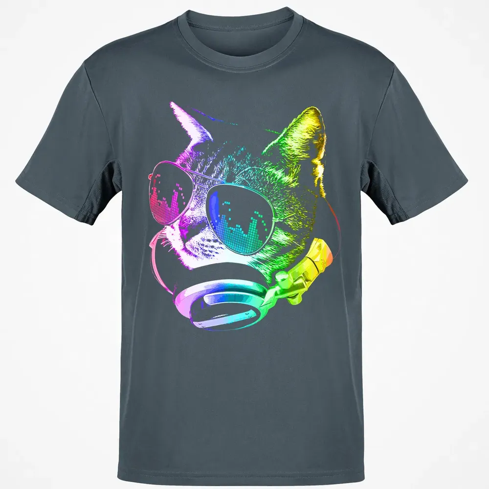 Rainbow Music Cat Classic Unisex T-Shirt - 4