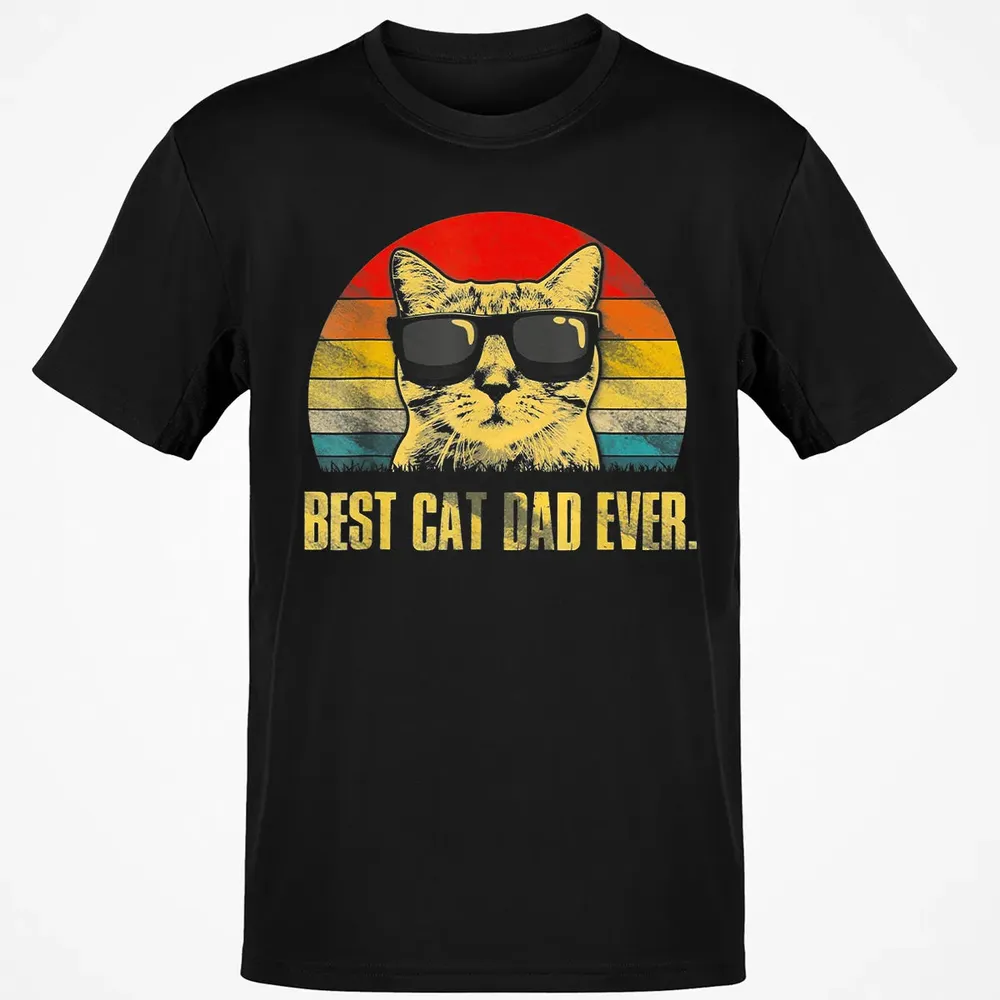 Mens Best Cat Dad Ever  Funny Cat Dad Father Classic Unisex T-Shirt - 2