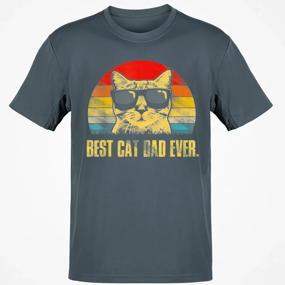 Mens Best Cat Dad Ever  Funny Cat Dad Father Classic Unisex T-Shirt - 4