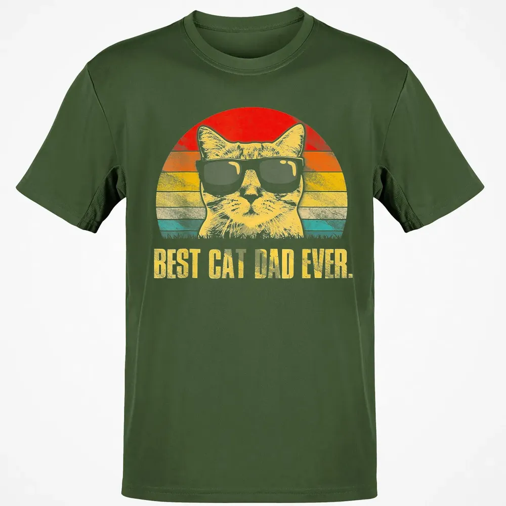 Mens Best Cat Dad Ever  Funny Cat Dad Father Classic Unisex T-Shirt - 7