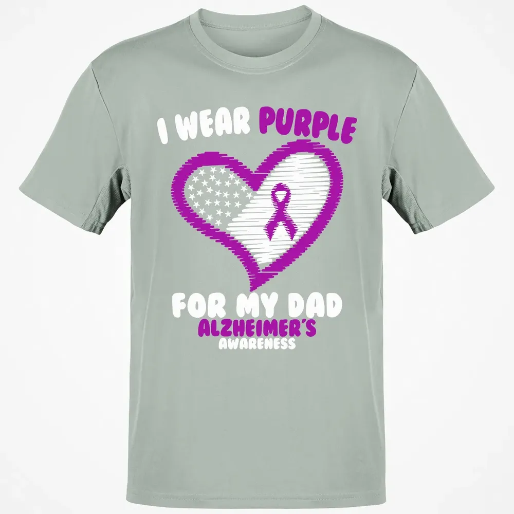 I Wear Purple For My Dad Alzheimer's Awareness Classic Unisex T-Shirt - 3