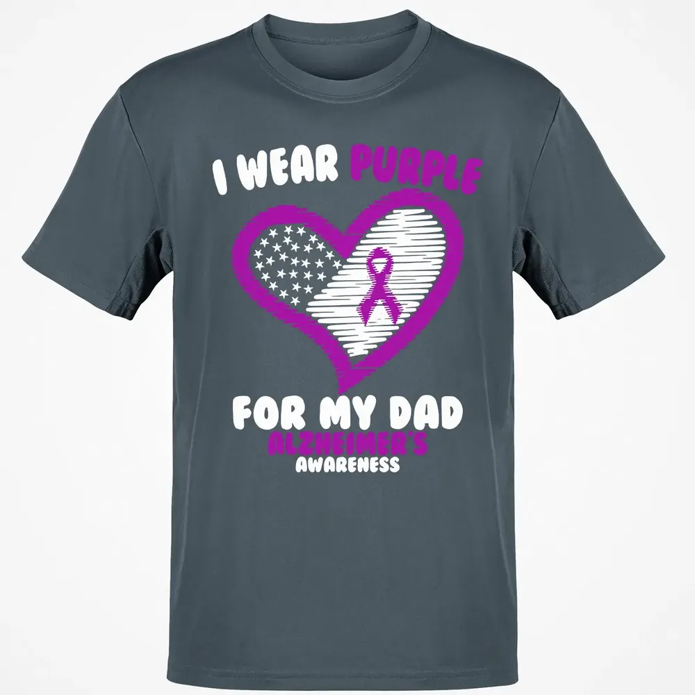 I Wear Purple For My Dad Alzheimer's Awareness Classic Unisex T-Shirt - 4
