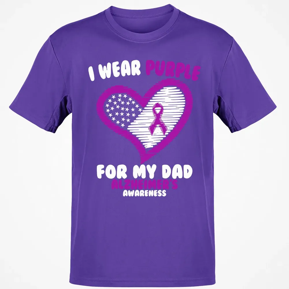 I Wear Purple For My Dad Alzheimer's Awareness Classic Unisex T-Shirt - 10