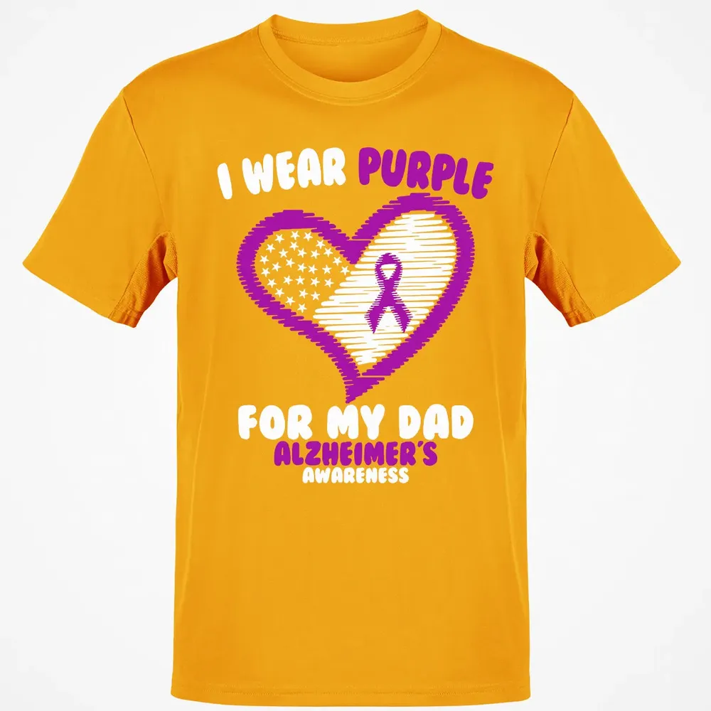 I Wear Purple For My Dad Alzheimer's Awareness Classic Unisex T-Shirt - 5